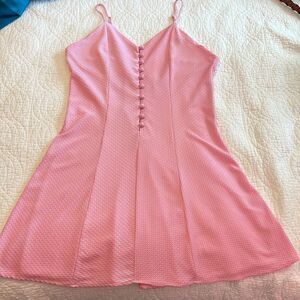 Victorias Secret Vintage Gold Label Pink Button Front Skater Nightie Small 90s